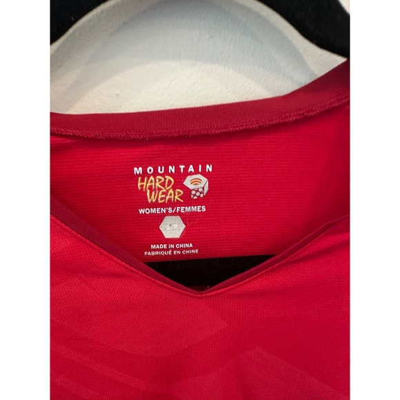 Mountain‎ Hardwear Women's Small Red V-Neck Short Sleeve Activewear T-Shirt - Picture 2 of 4